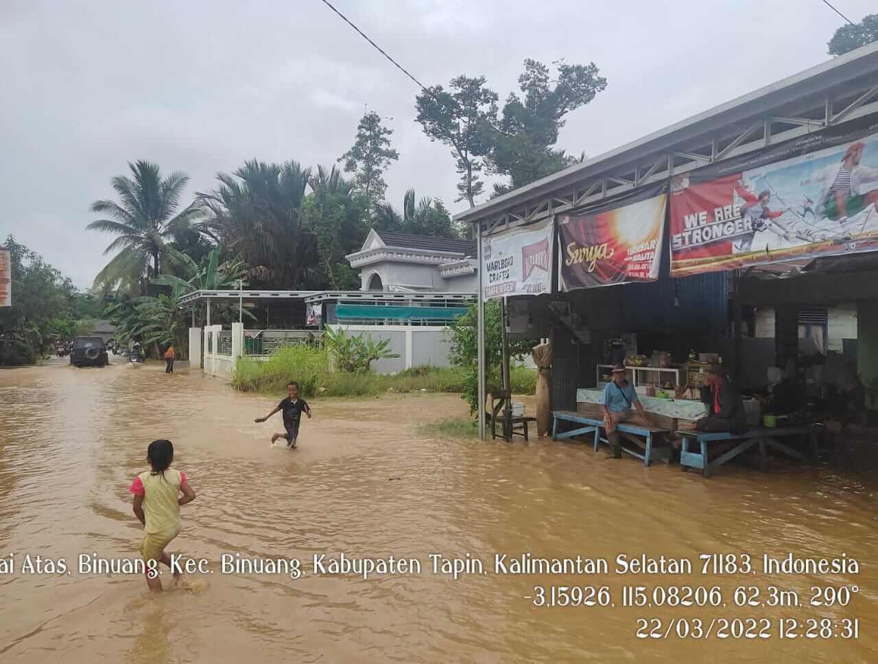 Hujan Lebat Guyur Tapin, Dua Kelurahan Di Kecamatan Binuang Banjir