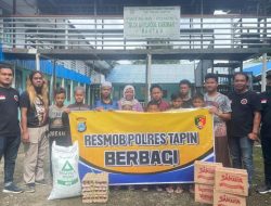 Resmob Polres Tapin Salurkan Bantuan Sembako Bagi Para Santri