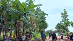 Gelar Bakti Umum Desa, Kepala Desa Nansean Ajak Warga Gotong Royong Bersihkan Jalan